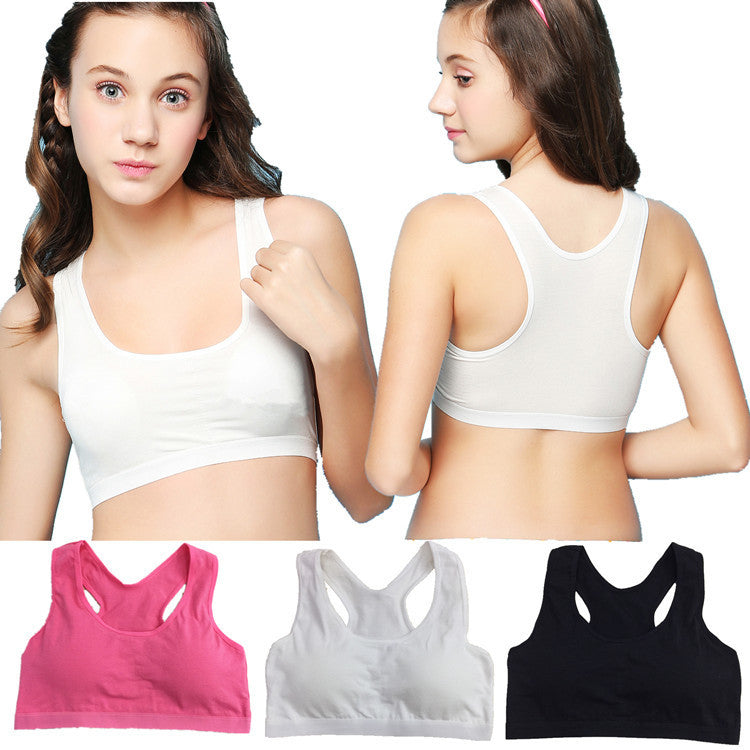 Pure Color Cotton Glossy Girls Bra - Leverage On Heroes Women Store