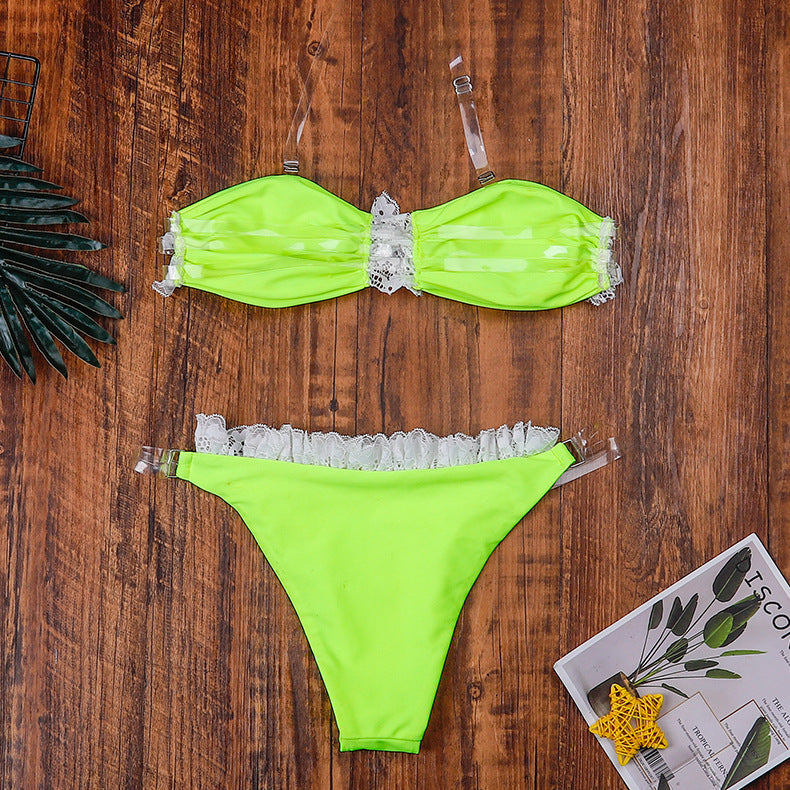Women Amazon Split Swimsuit Lace Swimsuit Bikini - Leverage On Heroes Women Store