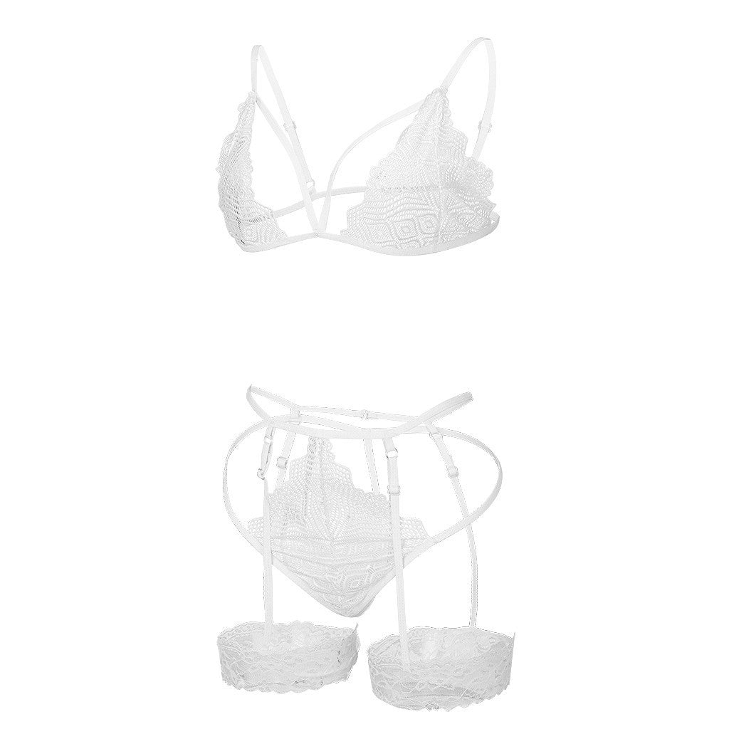 Sexy Lingerie Three-point Bikini Sexy Lace Pajamas Set - Leverage On Heroes Women Store