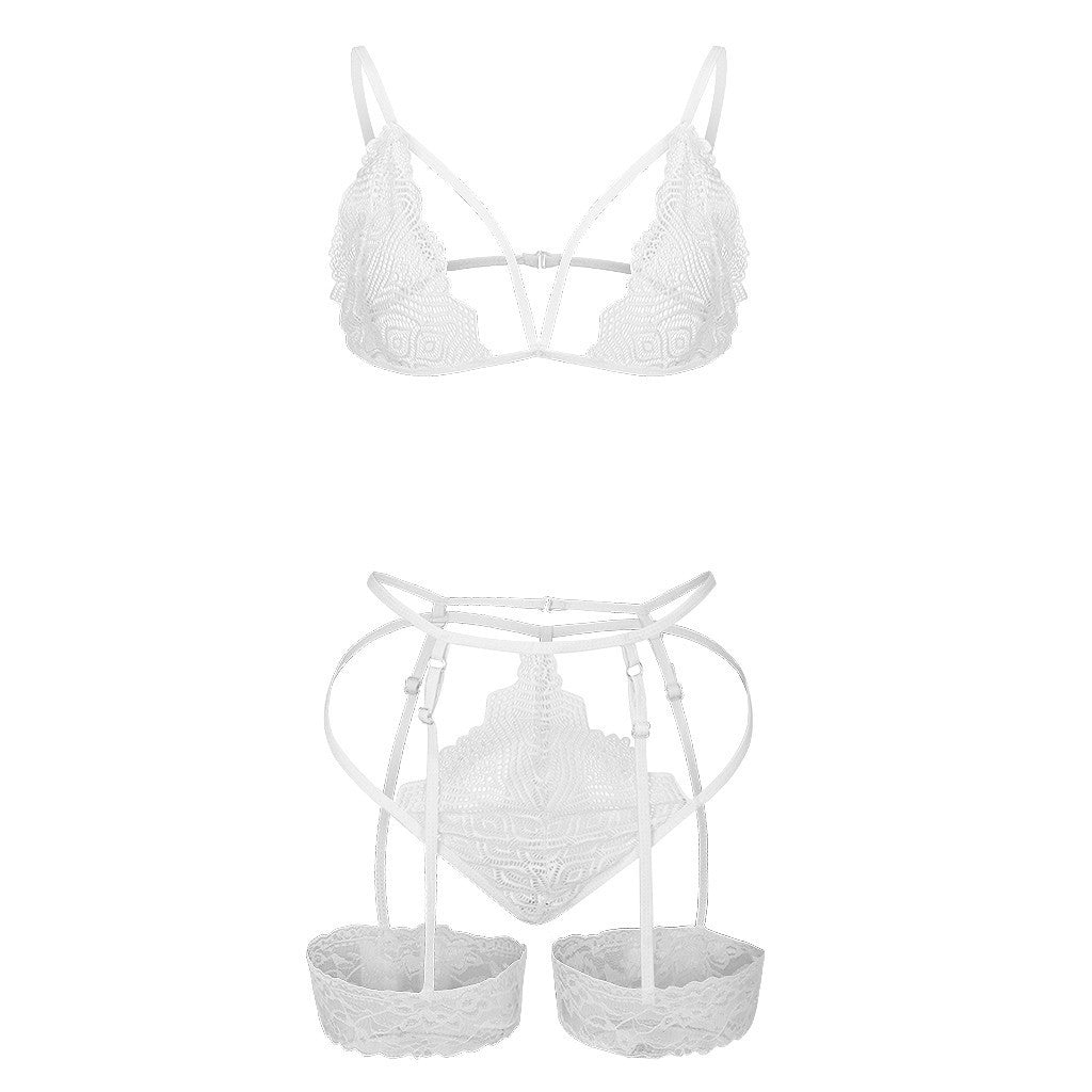 Sexy Lingerie Three-point Bikini Sexy Lace Pajamas Set - Leverage On Heroes Women Store
