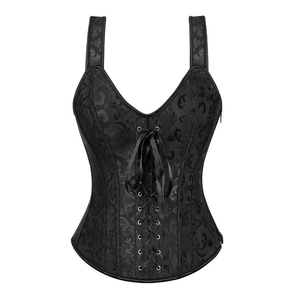 Fashion Halter Zipper Jacquard Ladies Shapewear - Leverage On Heroes Women Store