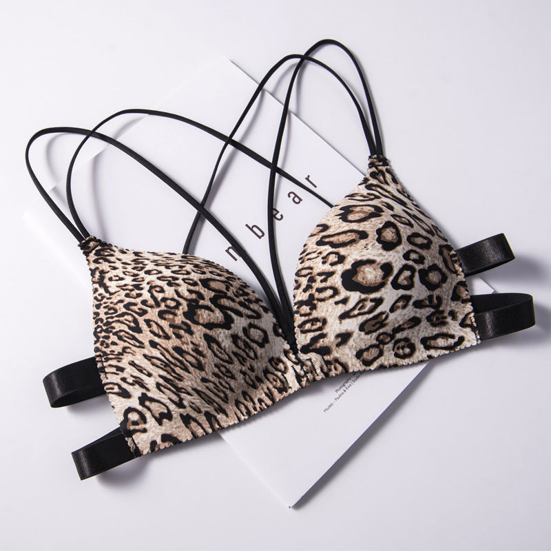 Printed Front Button, Beautiful Back, Adjustable Small Chest, Gathered Bra, One-Piece Seamless Underwear, Female Push-Up - Leverage On Heroes Women Store