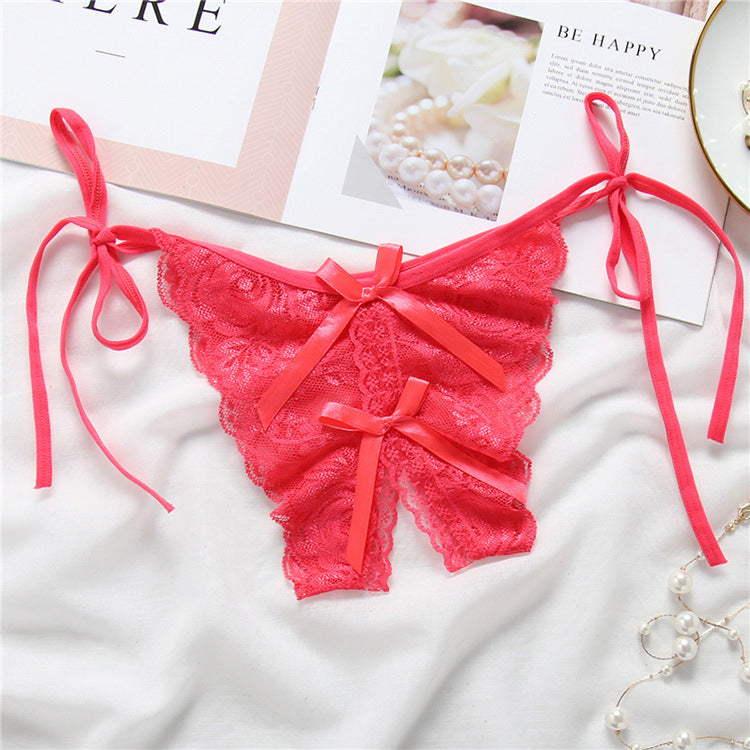 Lace-up thong lace lace-up panties - Leverage On Heroes Women Store