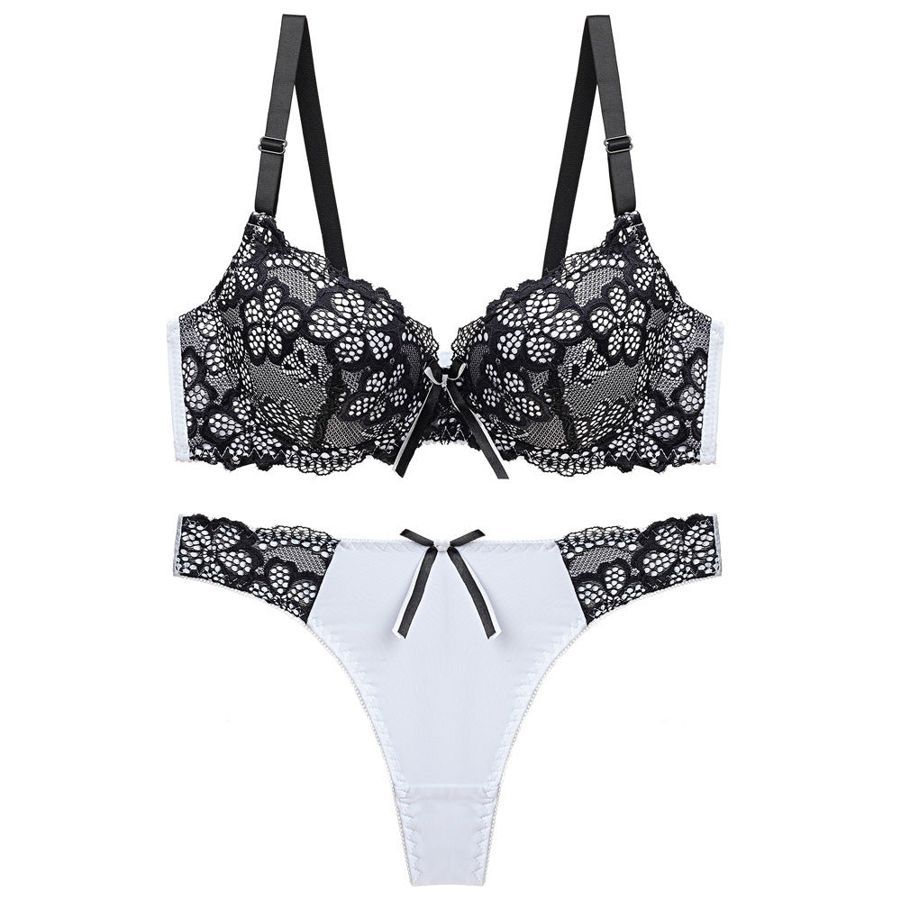Underwear Push Up Lace Bra Adjustable Bra Set - Leverage On Heroes Women Store