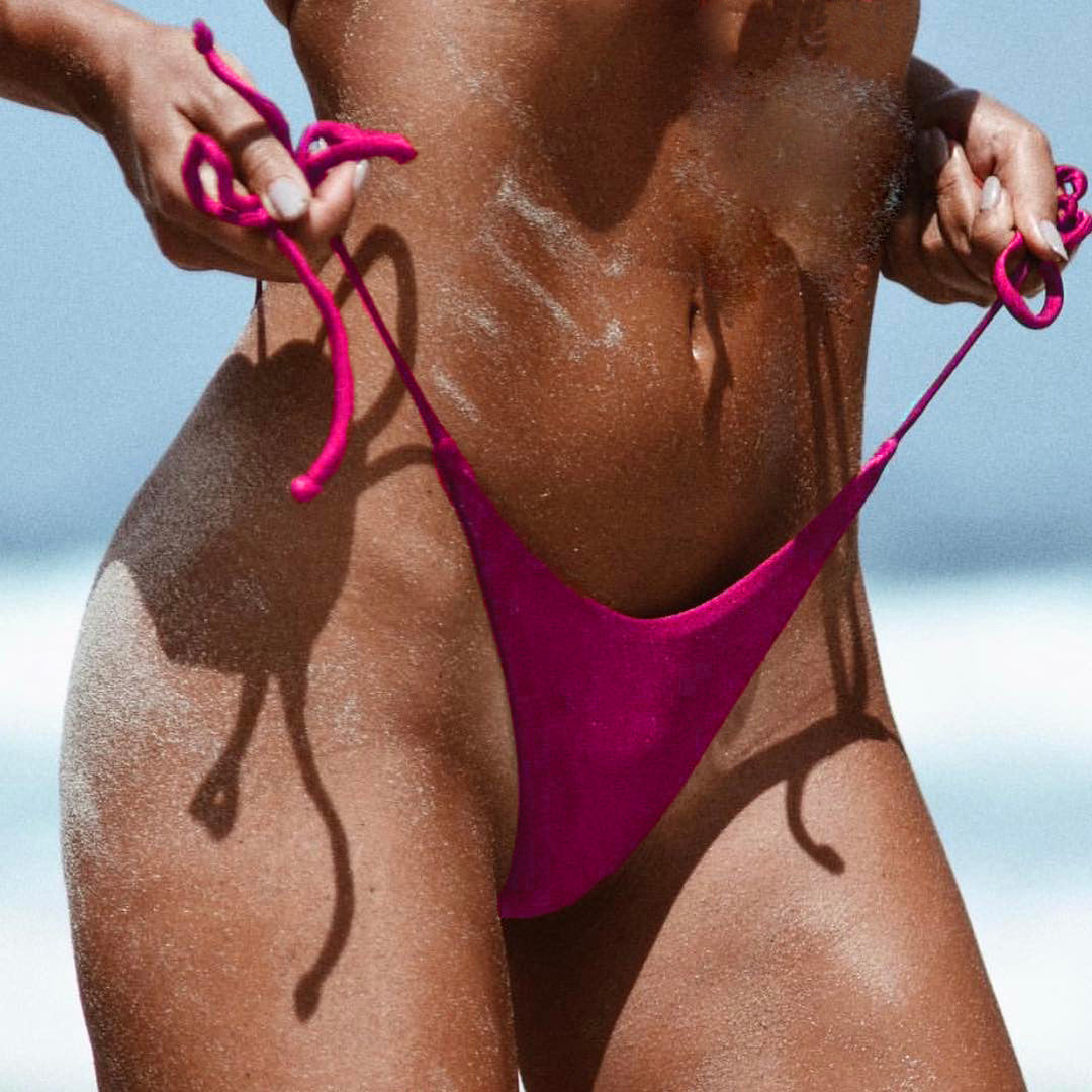 Lace-up triangle thong - Leverage On Heroes Women Store