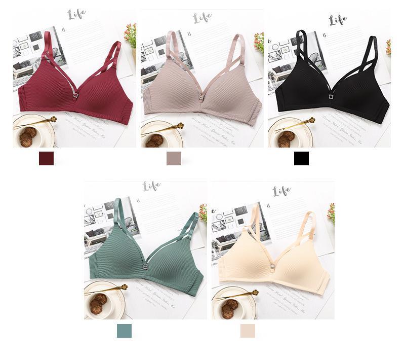 Girls seamless, comfortable, ultra-thin, gathered triangle cup no steel ring bra - Leverage On Heroes Women Store