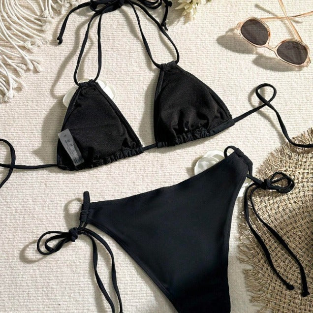 3D Three-dimensional Flower Drawstring Lace Bikini Split Swimsuit - Leverage On Heroes Women Store