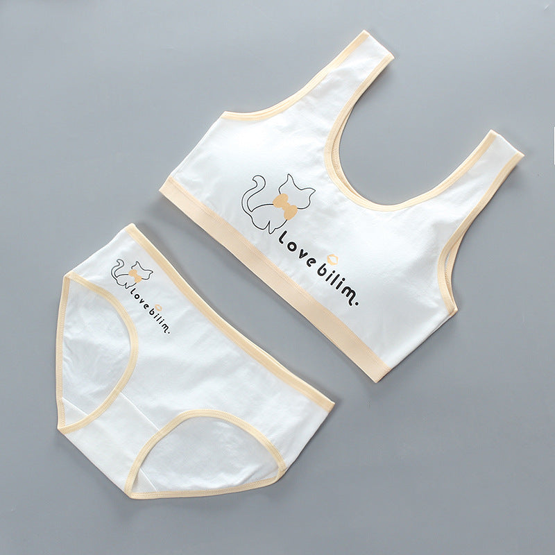 Girls' Bra Set, Pure Cotton, Developmental Vest, Underwear, Children'S Bra, Cotton - Leverage On Heroes Women Store