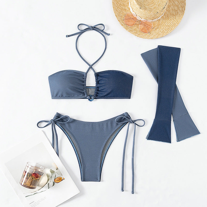 Women's Bikini Lace-up Swimsuit Three-point - Leverage On Heroes Women Store