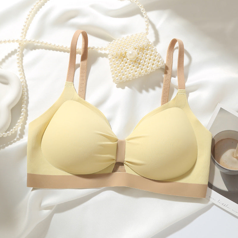 Summer Thin Sweet Bow Small Chest Push Up Bra Seamless Simple Wireless Underwear - Leverage On Heroes Women Store