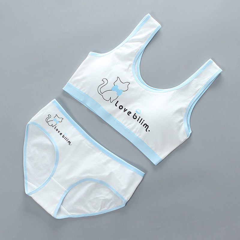 Girls' Bra Set, Pure Cotton, Developmental Vest, Underwear, Children'S Bra, Cotton - Leverage On Heroes Women Store