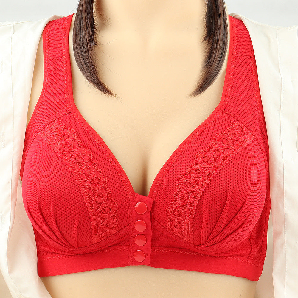Bras For Women Front Closure Button Bra Wireless Bralette Push Up Brassiere Bra Tube Top Vest Underwear - Leverage On Heroes Women Store