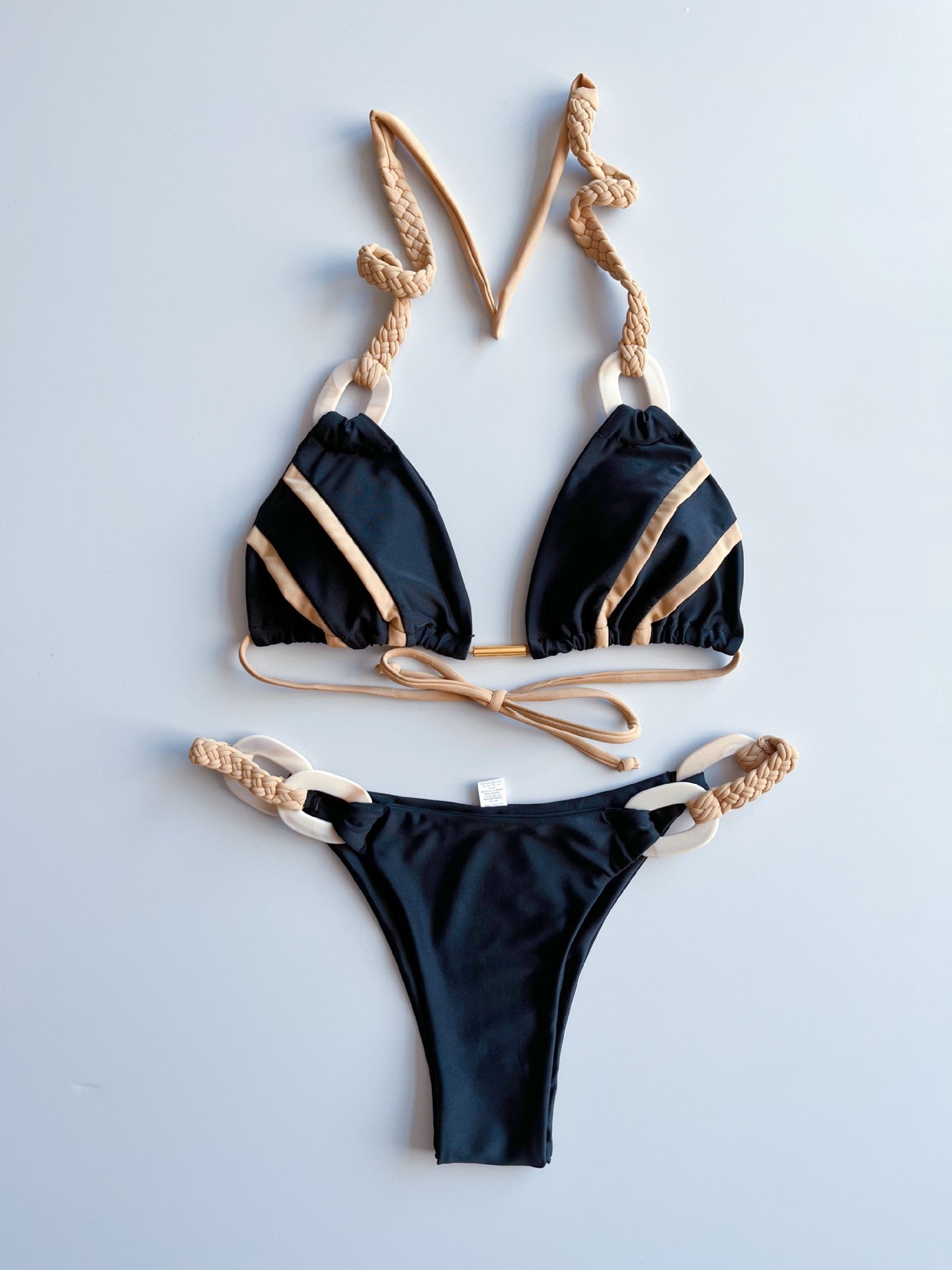 New Solid Color Lace-up Bikini Swimsuit - Leverage On Heroes Women Store