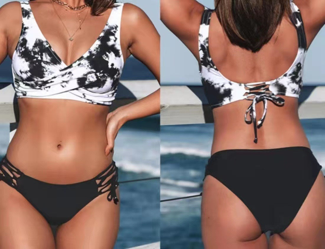 Sexy Halter Bikini Women's Split Lace-up Swimsuit - Leverage On Heroes Women Store