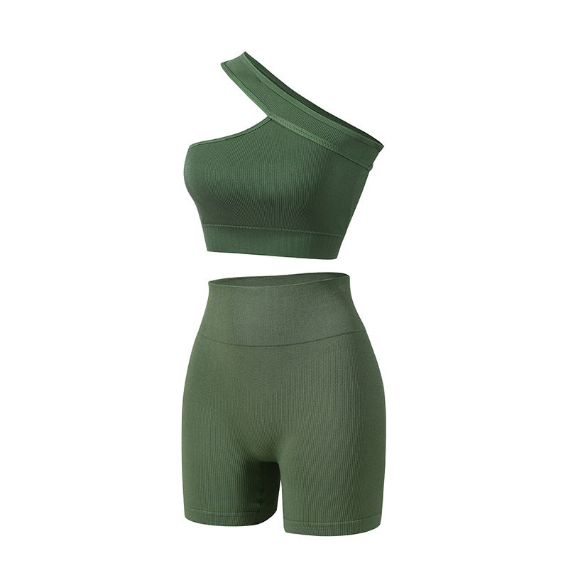 European And American Seamless Women's Underwear Sports Fitness Shockproof Off-shoulder Suit - Leverage On Heroes Women Store