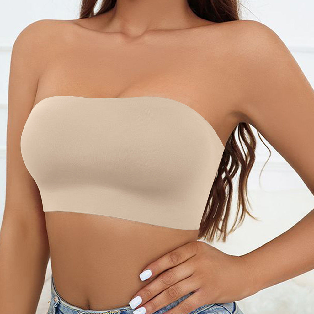 Strapless Seamless Ice Silk Push Up Women's Bra - Leverage On Heroes Women Store