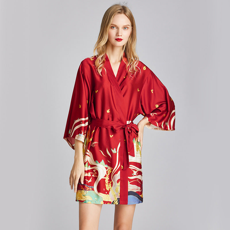 Summer Silk Robe Loungewear – Lightweight Women’s Sleepwear