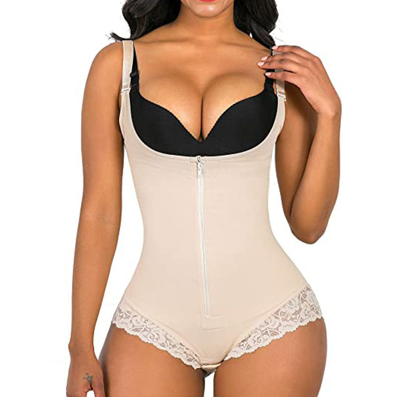 Contracting Hip Lifting Tights Body Shaping Underwear Shapewear Siamese Triangle Zipper Shapewear - Leverage On Heroes Women Store