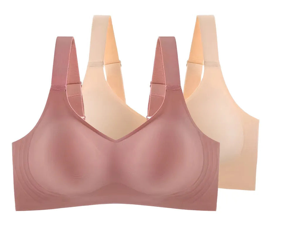 Plus Size Plus-sized Seamless Underwear Push Up Adjustable One-piece Bra - Leverage On Heroes Women Store