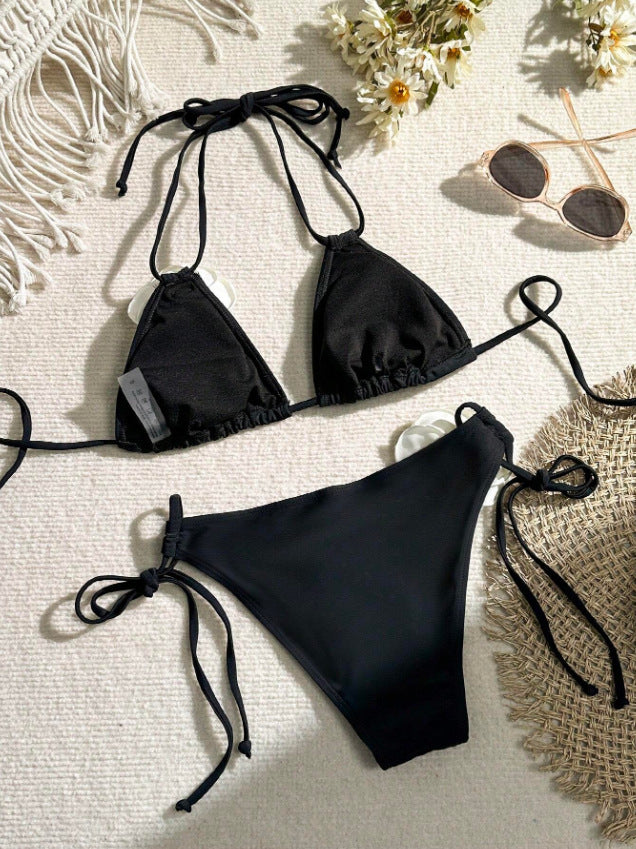 3D Three-dimensional Flower Drawstring Lace Bikini Split Swimsuit - Leverage On Heroes Women Store