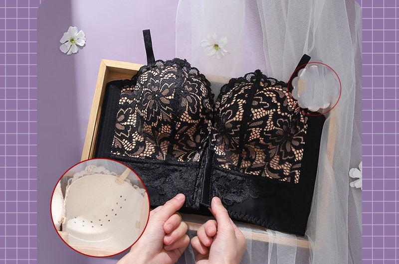 Front Buckle Strapless Underwear Non Slip Push Up Bra - Leverage On Heroes Women Store