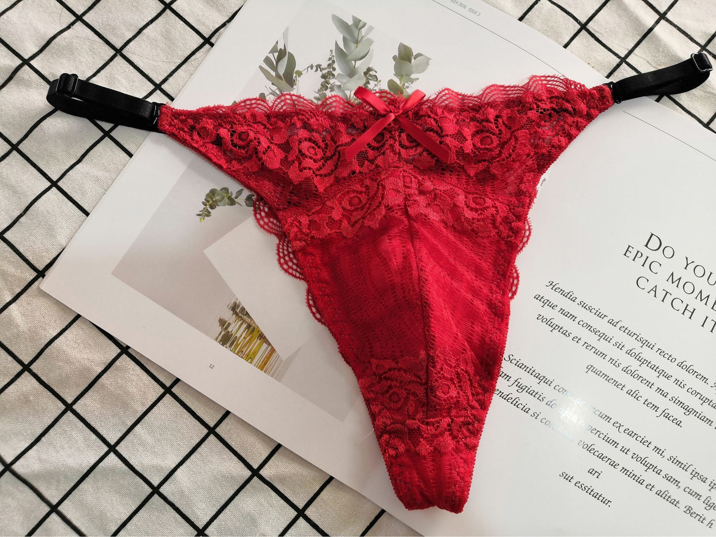 Thong embroidered lace on waist - Leverage On Heroes Women Store