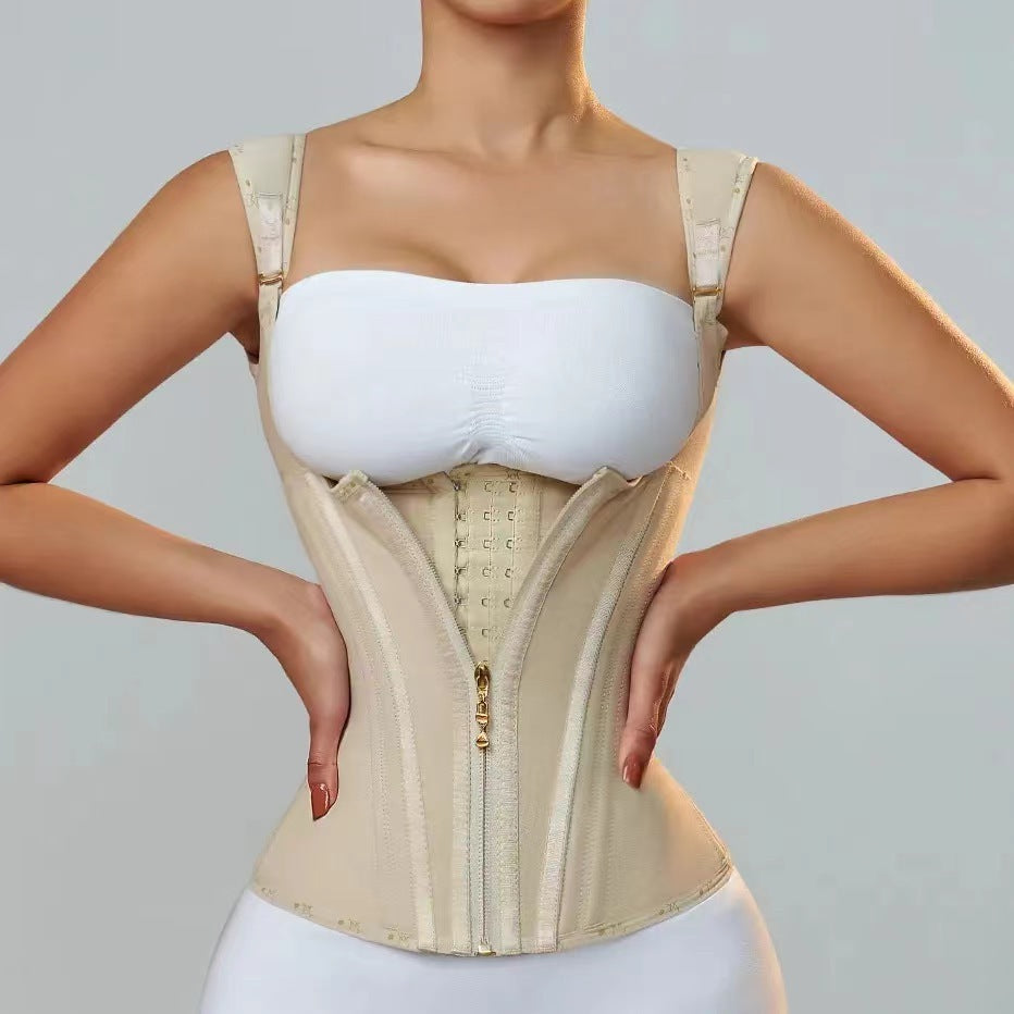 Zipper Breasted Retro Shapewear Top - Leverage On Heroes Women Store