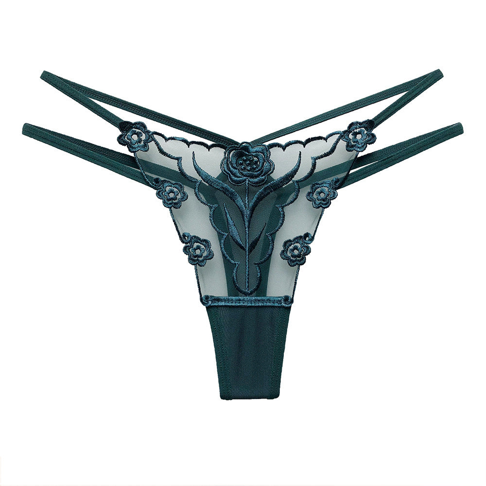 Lace Thong Panties Underwear Ladies Embroidered Floral Thong Panties Womens - Leverage On Heroes Women Store