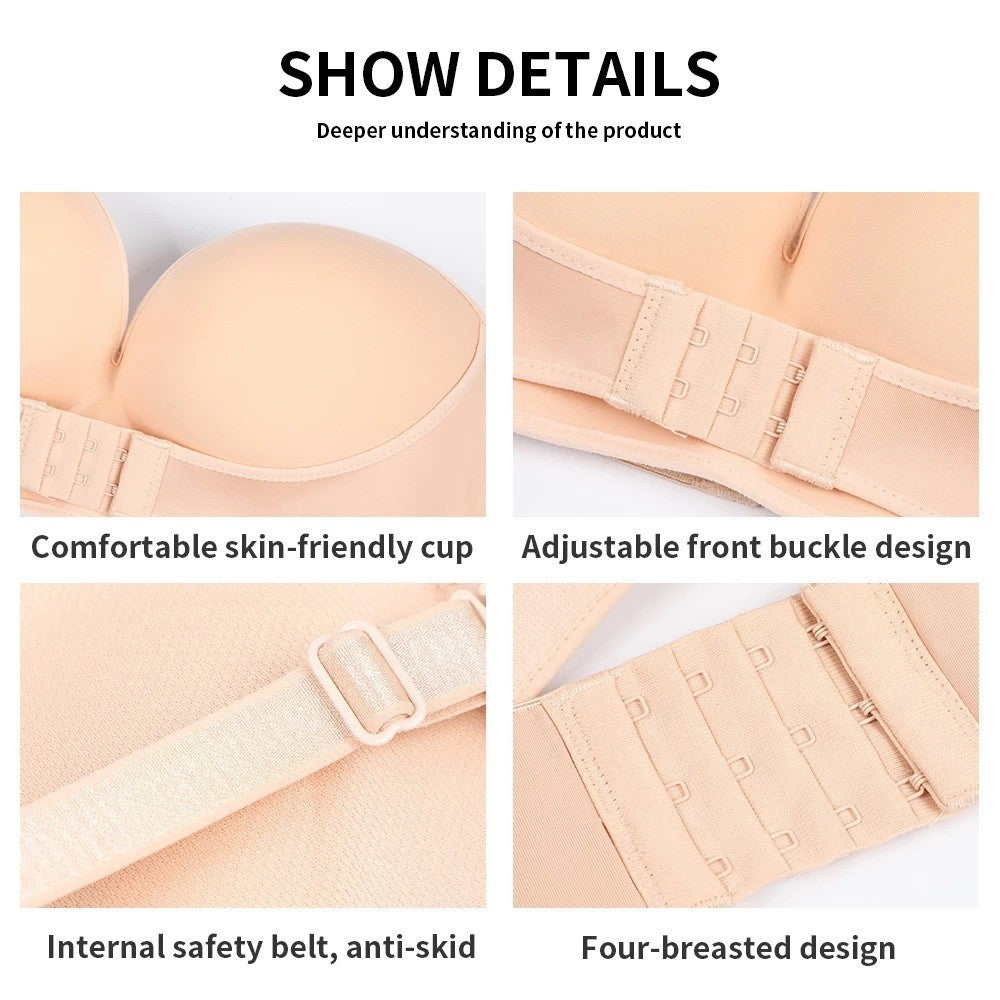 Push Up Bras Strapless Tube Top Non-slip Front Buckle - Leverage On Heroes Women Store