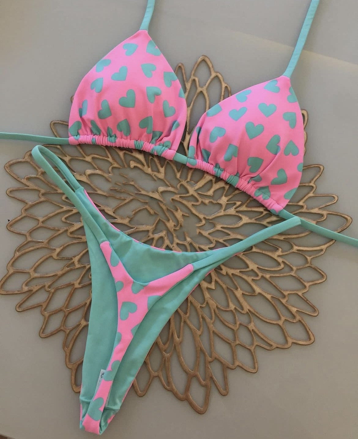 Women's Printed Lace Up Split Swimsuit Bikini - Leverage On Heroes Women Store