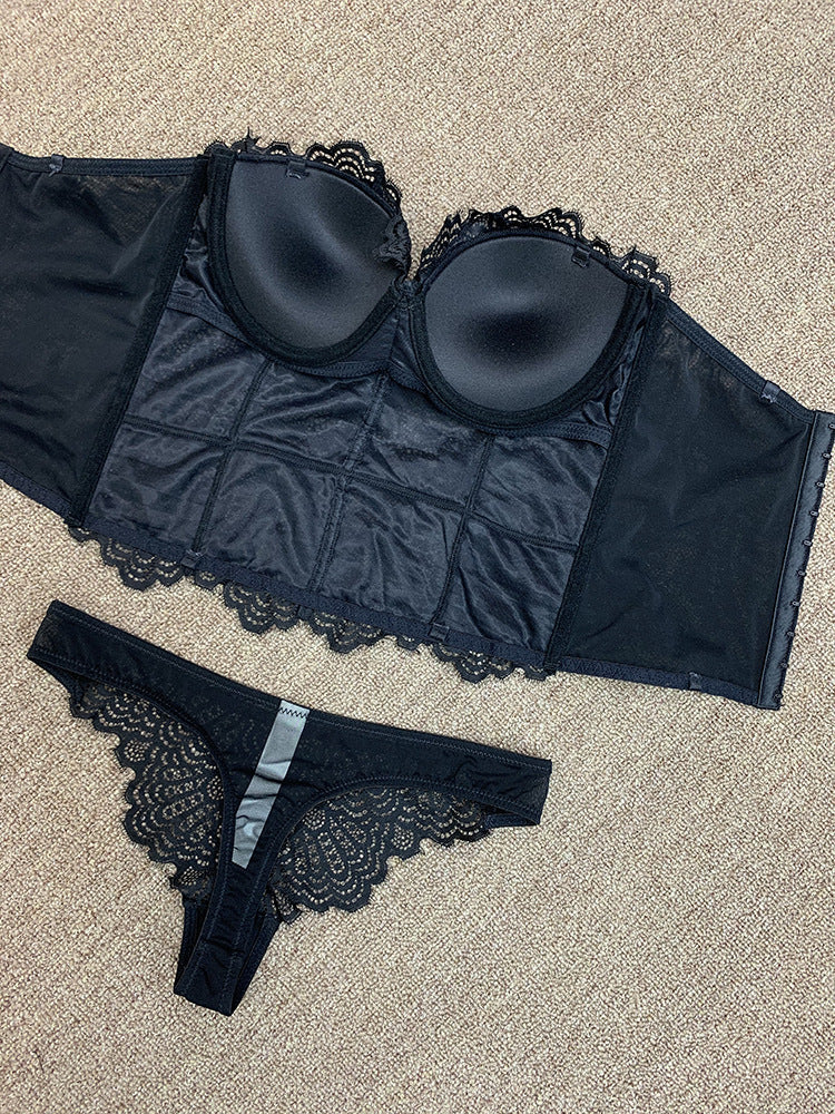 Deep V Bra Set Push Up - Leverage On Heroes Women Store