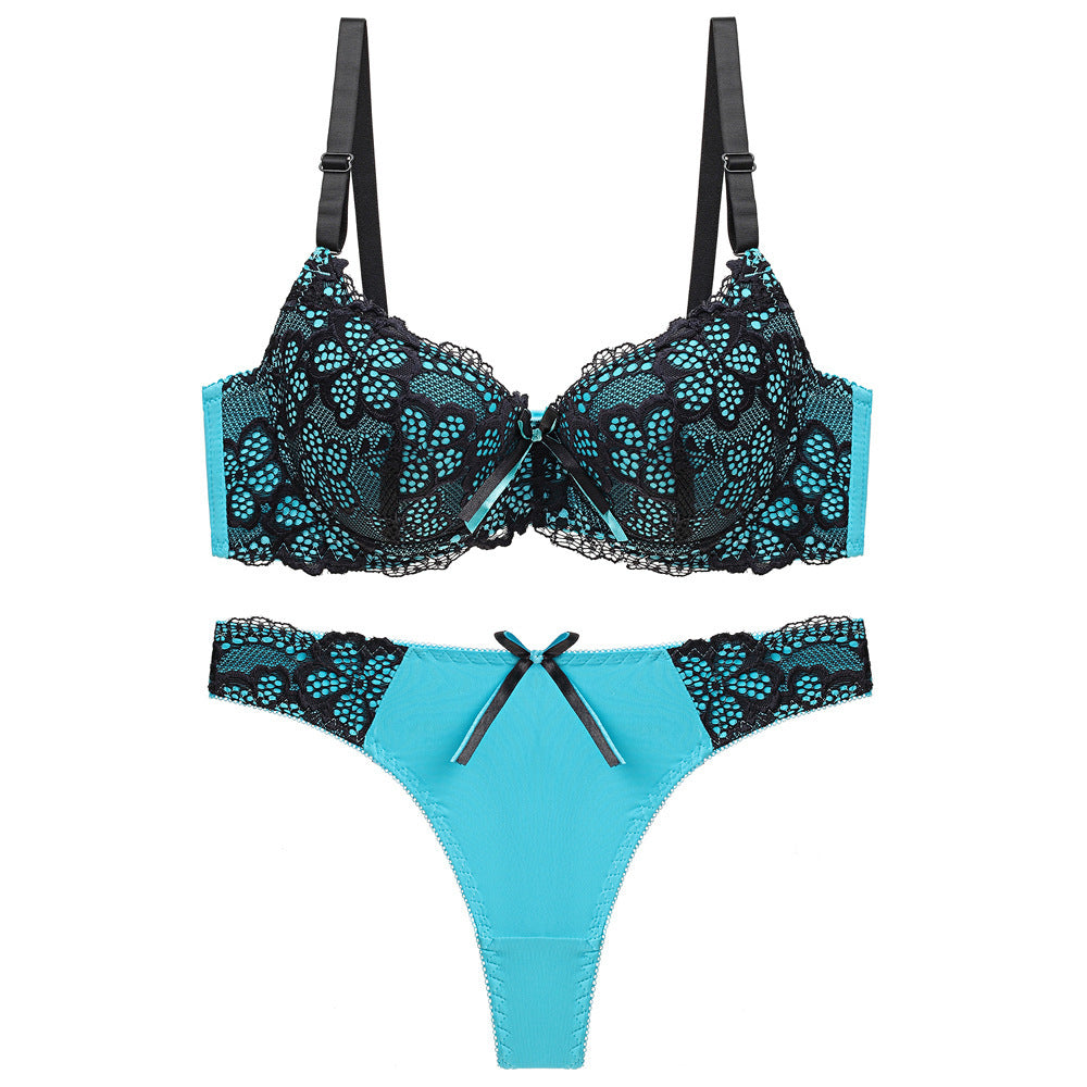 Underwear Push Up Lace Bra Adjustable Bra Set - Leverage On Heroes Women Store