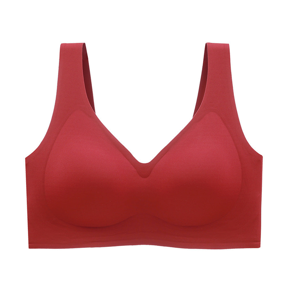 Plus Size Plus-sized Seamless Underwear Push Up Adjustable One-piece Bra - Leverage On Heroes Women Store