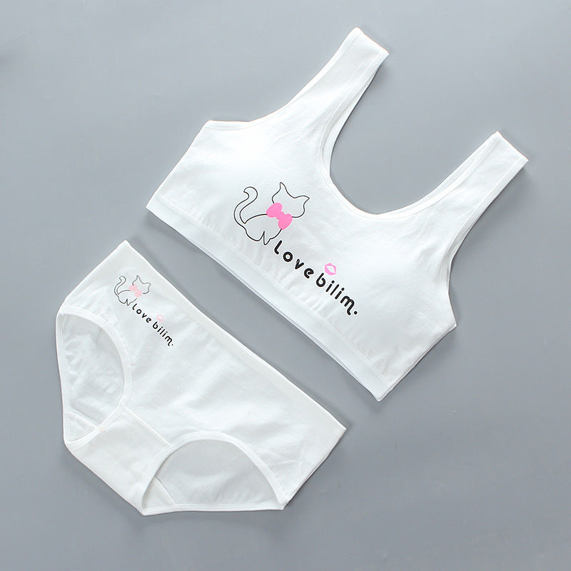 Girls' Bra Set, Pure Cotton, Developmental Vest, Underwear, Children'S Bra, Cotton - Leverage On Heroes Women Store