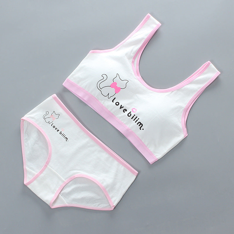 Girls' Bra Set, Pure Cotton, Developmental Vest, Underwear, Children'S Bra, Cotton - Leverage On Heroes Women Store