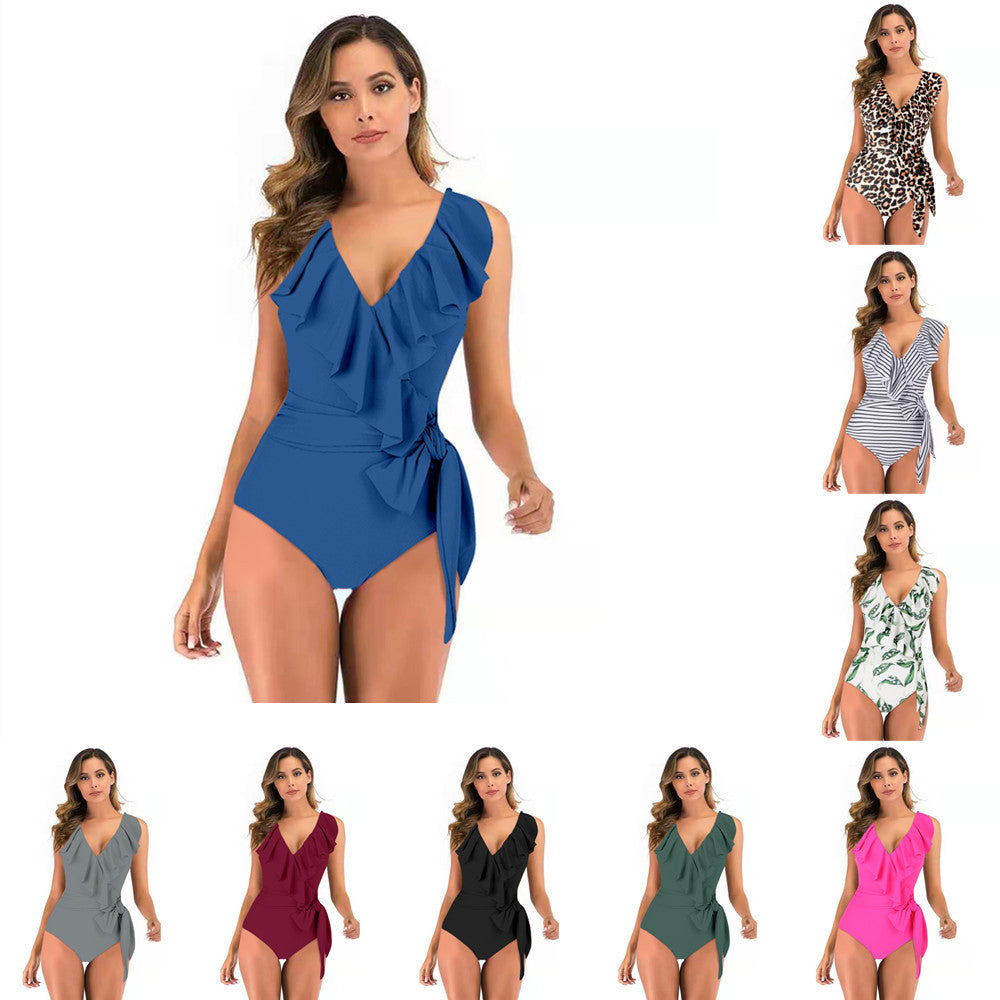 Swimsuit Lace Up Ladies One Piece Bikini - Leverage On Heroes Women Store