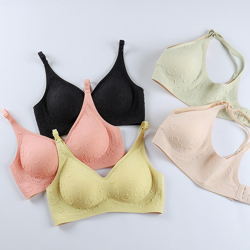 Women's Seamless Push Up Jacquard Comfort Sleeping Bra - Leverage On Heroes Women Store