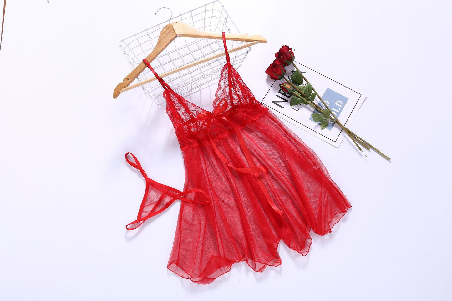 Sexy Lingerie Sexy Lingerie Front Slit Nightdress - Leverage On Heroes Women Store