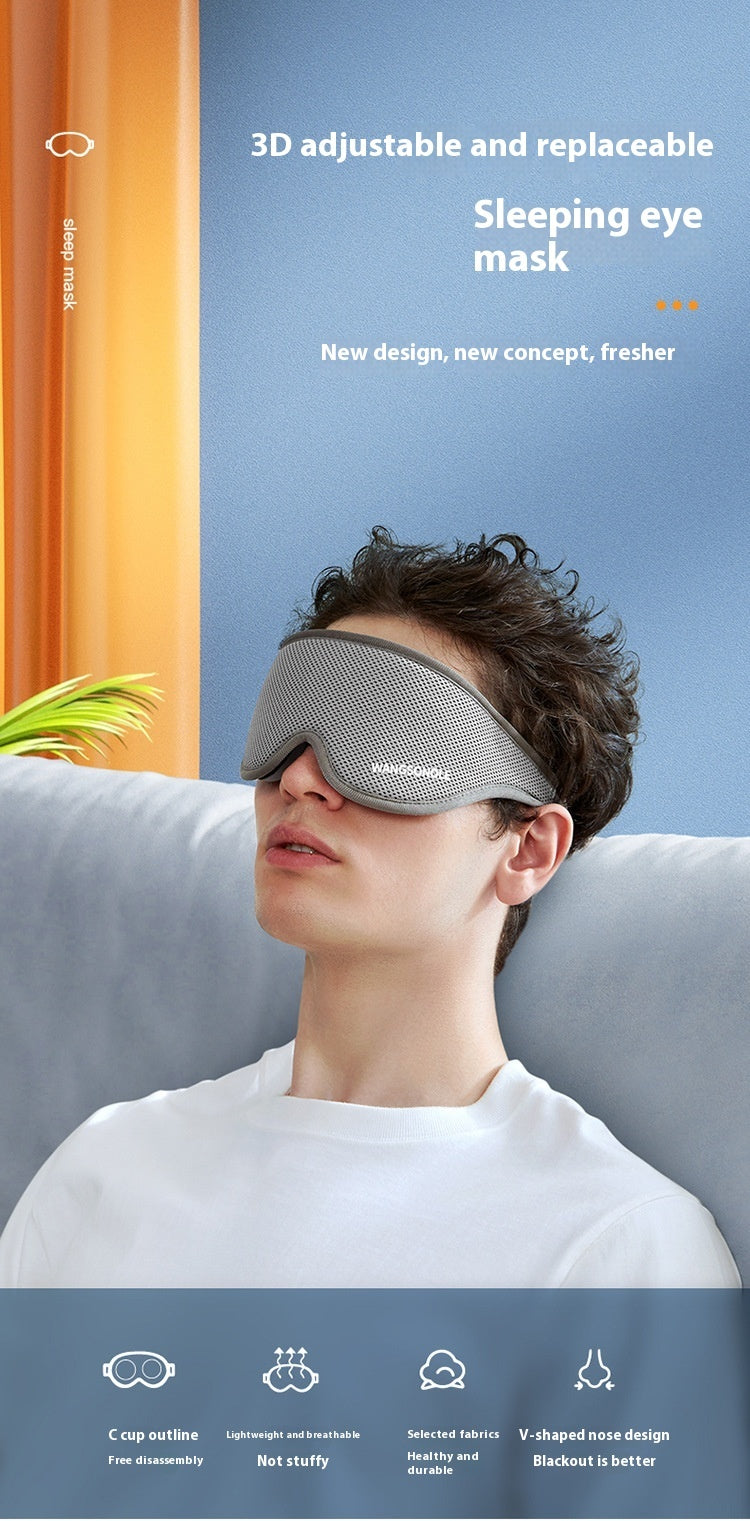 Cross-border Removable Removable Eye Contour Memory Foam Unisex Sleep Blackout Eye Mask