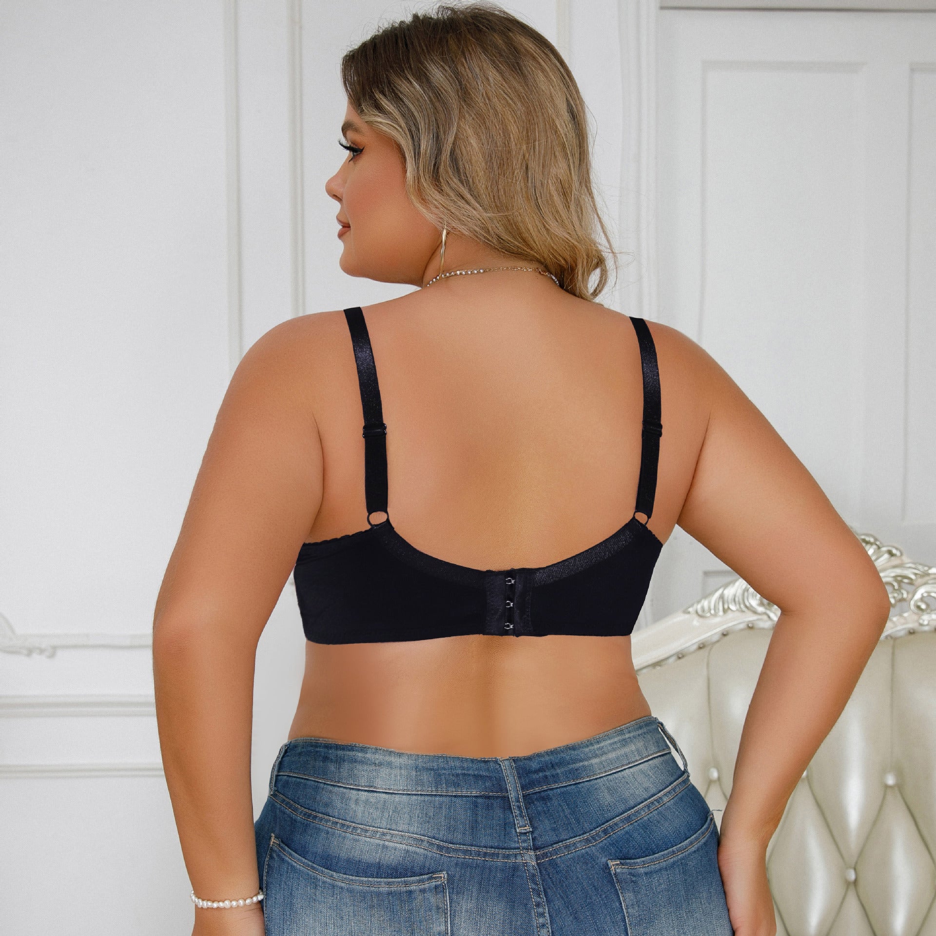 Fixed Double-shoulder Strap Lace Push Up Bra Ladies - Leverage On Heroes Women Store