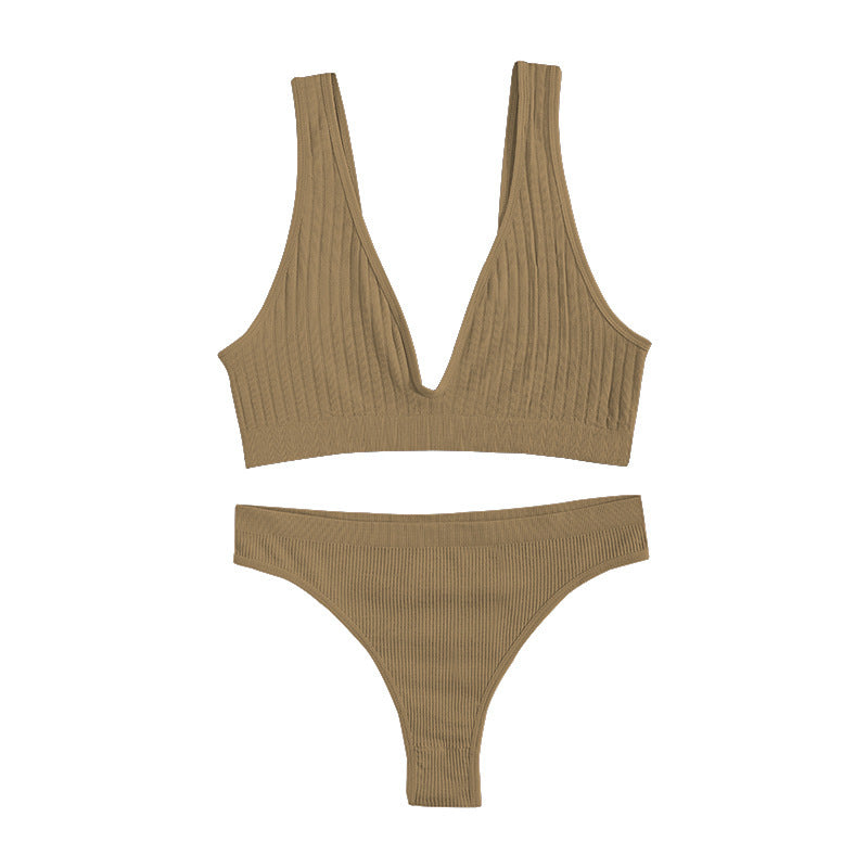 Solid Color Shockproof Beauty Back Push-up Underwear Set - Leverage On Heroes Women Store