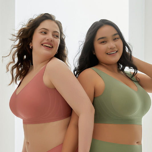Plus Size Plus-sized Seamless Underwear Push Up Adjustable One-piece Bra - Leverage On Heroes Women Store