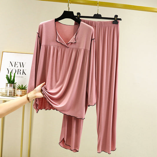 Fashion Long Sleeve Straight Loungewear Set - Leverage On Heroes Women Store