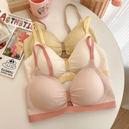 Summer Thin Sweet Bow Small Chest Push Up Bra Seamless Simple Wireless Underwear - Leverage On Heroes Women Store