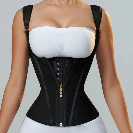 Zipper Breasted Retro Shapewear Top - Leverage On Heroes Women Store