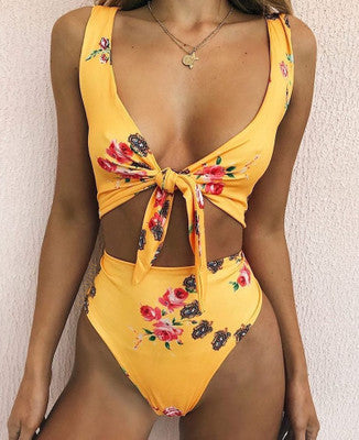 Bikini Split Swimsuit Cherry Print Swimsuit Lace - Leverage On Heroes Women Store